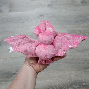 MADE to ORDER Limited Edition Pink Strawberry Bat Plush Scented or No Scent image 4