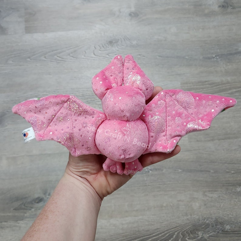 MADE to ORDER Limited Edition Pink Strawberry Bat Plush Scented or No Scent image 4