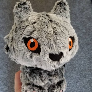 Custom Color Werewolf Plush Stuffed Animal MADE TO ORDER Gray/Black Faux Fur