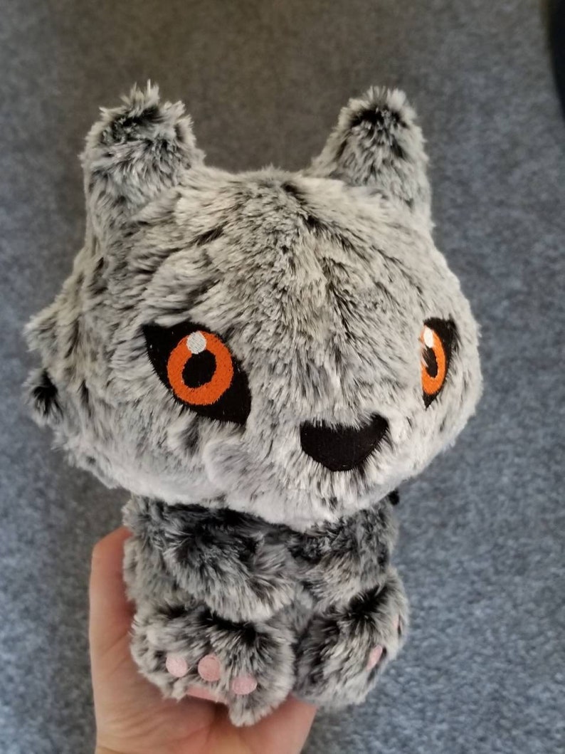 Custom Color Werewolf Plush Stuffed Animal MADE TO ORDER Gray/Black Faux Fur