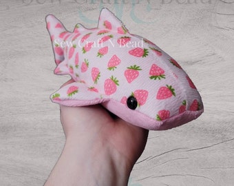 MADE TO ORDER Pink Strawberry Shark Plush