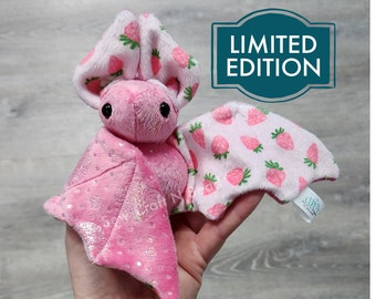 MADE to ORDER Limited Edition Pink Strawberry Bat Plush Scented or No Scent