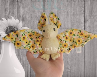 MADE TO ORDER Light Yellow Sunflower Bat Plush (Scented or No Scent)