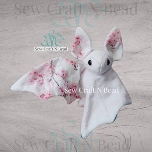 MADE TO ORDER White Japanese Cherry Blossom Bat Plush Scented or No Scent image 3