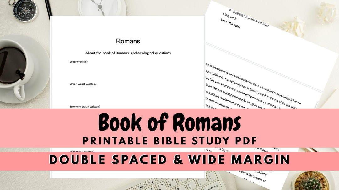 Romans Bible Study | Printable Scripture Journal With Wide Margins (PDF ...