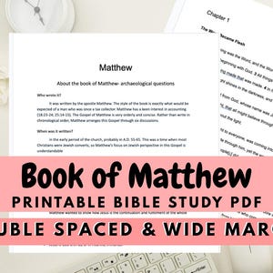 Book of Matthew Bible Study – Wide Margin ESV Notes (PDF Download)