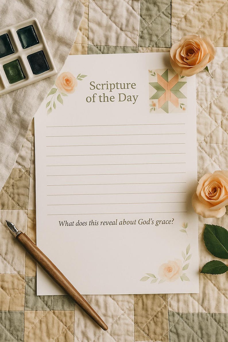 Scripture Writing Page – Printable Christian Journal | Quiet Time Sheet ...