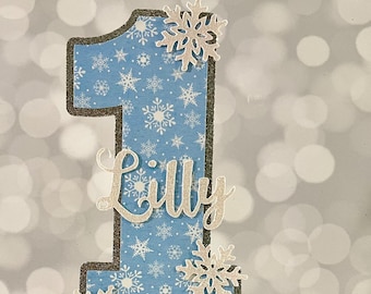 Blue Snowflake Birthday Cake Topper, Winter Onederland Smash Cake, Winter Christmas 1st Birthday, Custom Wonderland Theme Decoration, Photo