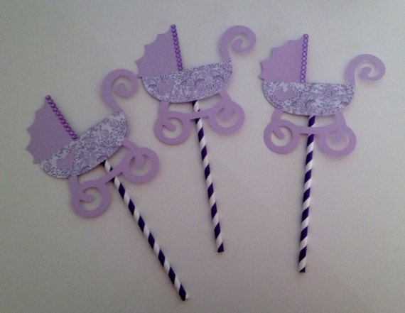 Pastel Baby Carriage Centerpiece Decoration Pink Purple Etsy