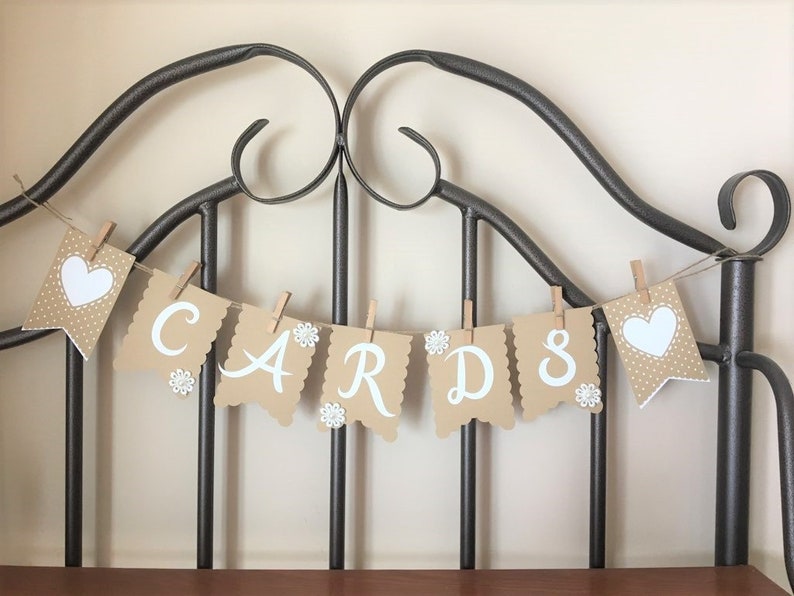 Rustic Wedding Cards Banner Banner for Gift Card Box Kraft Etsy