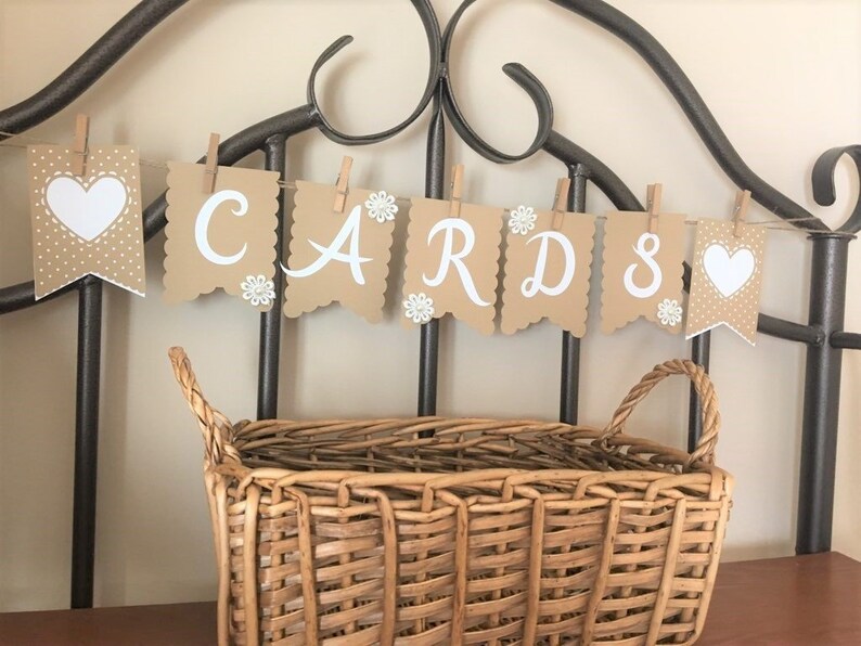 Rustic Wedding Cards Banner Banner for Gift Card Box Kraft Etsy