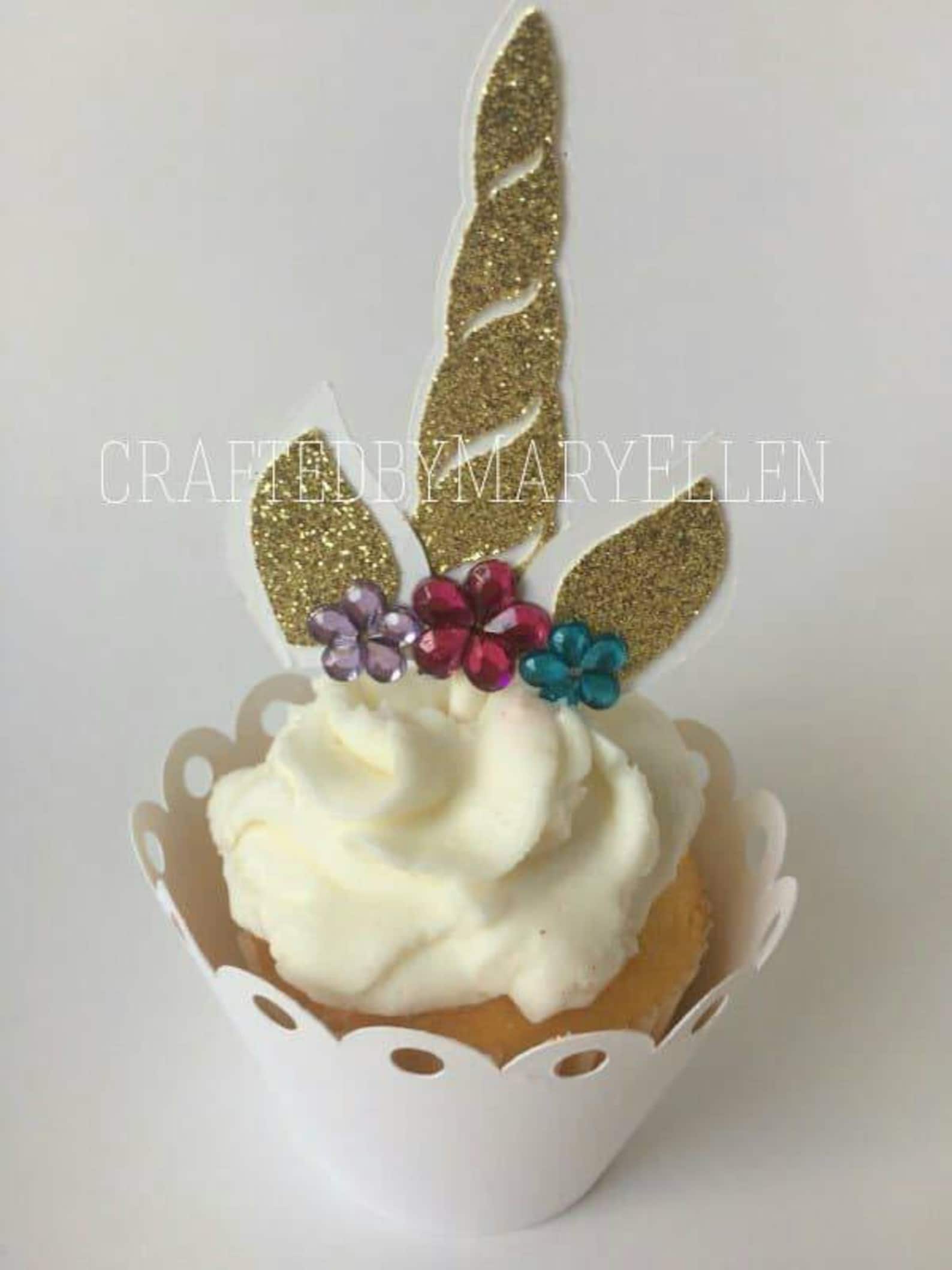 Glitter Unicorn Horn Cupcake Picks Page Two