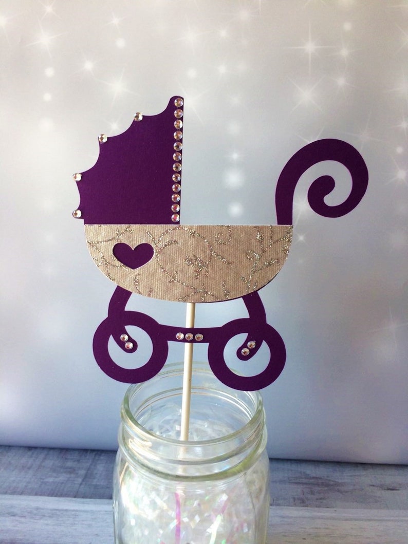 Purple Baby Shower Centerpiece Ultra Violet Baby Shower Baby Etsy