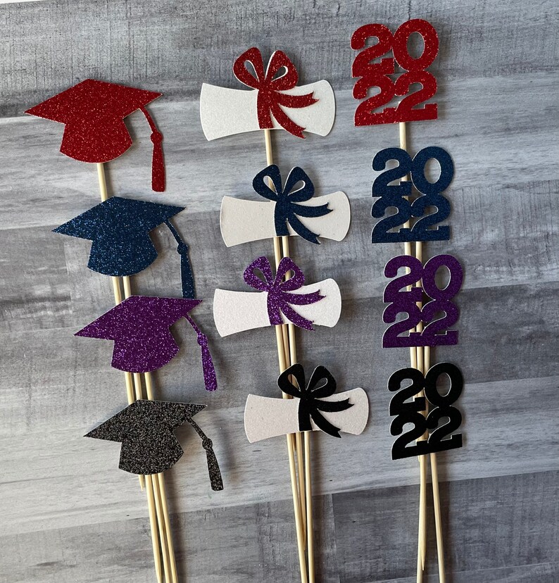 Graduation Centerpiece Sticks Diploma & Graduation Hat Picks Etsy