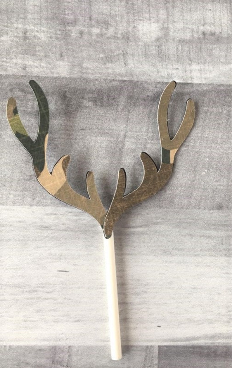 Camouflage Antler Cupcake Toppers Deer Cupcake Toppers - Etsy