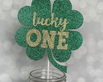 Lucky One Shamrock Cake Topper, St Patrick's Day Birthday, Wedding, Shower Decor, 1st Birthday Smash Cake, Two Lucky Theme, Centerpiece