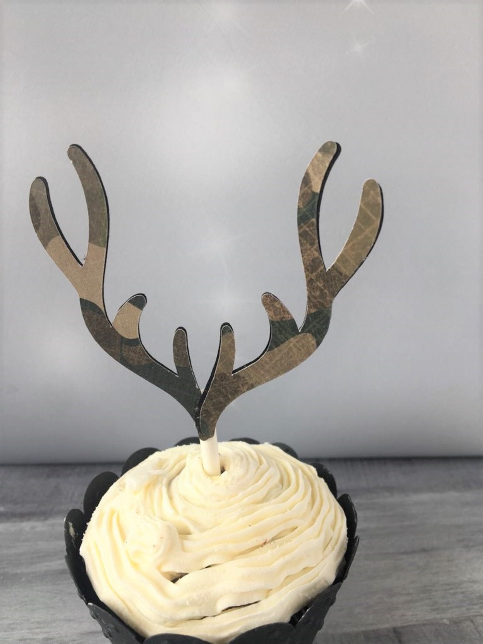 Camouflage Antler Cupcake Toppers Deer Cupcake Toppers - Etsy