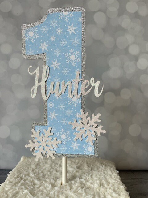 Snowflake Birthday Cake Topper Winter Onederland Smash Cake Winter Christmas 1st Birthday Custom Wonderland Theme Decoration