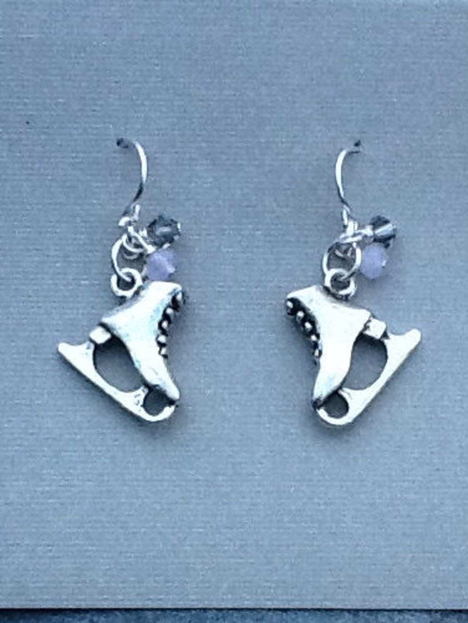 Silver Ice Skating Earrings Dangle Earrings Ice Skates Etsy UK