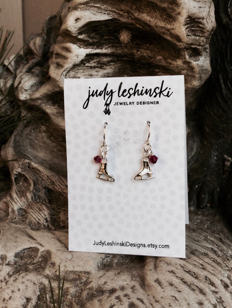 Sterling Silver Ice Skating Earrings, Ice Skate Earrings, Olympic Sport