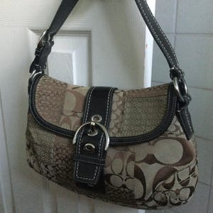 バッグ Vintage Coach Soho Signature Gray Bag Coach Grey Signature C Soho Shoulder Bag – Rediscover Vintage
