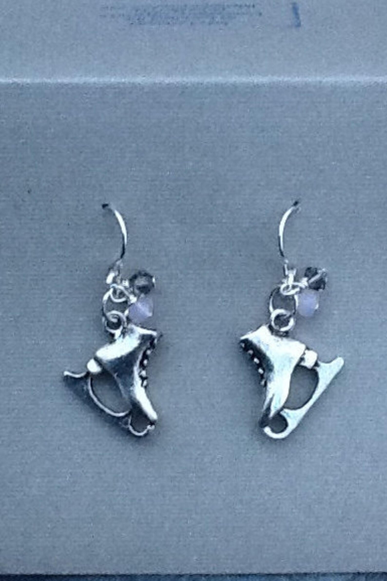 Silver Ice Skating Earrings Dangle Earrings Ice Skates | Etsy