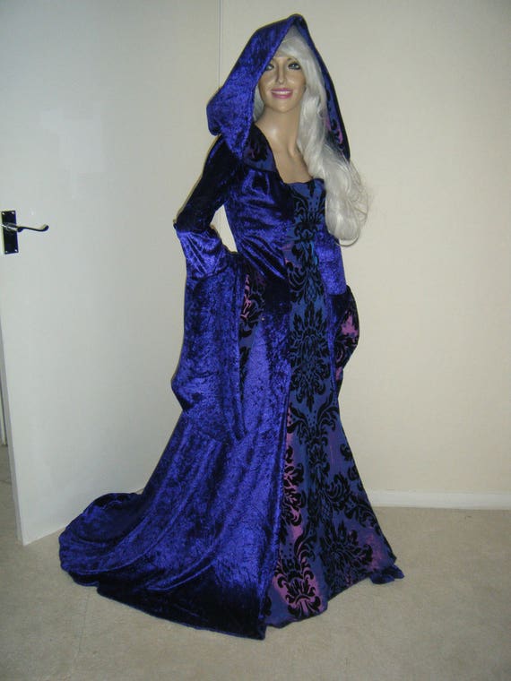 Purple Medieval Renaissance Hooded Wedding Dress Salem Whitby Etsy
