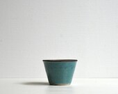 Soba-choko Cup (Blue Turquoise - Black Rim) ,Made to Order in 4 months / Awabi ware (14004025-1)