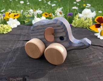 Small Wooden Toy Elephant, Kids gift, baby gift, Christmas gift, Birthday gift, Waldorf Toys