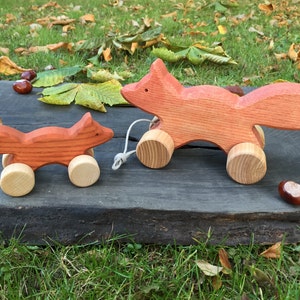 Big Wooden Toy Fox, Pull Along Toy,baby Toys,christmas Gifts,birthday ...
