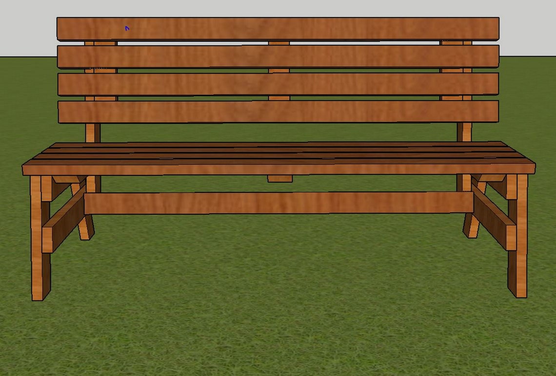 PLANS for Park Bench Plans 6ft Long DIY 2x4 Wood Construction - Etsy