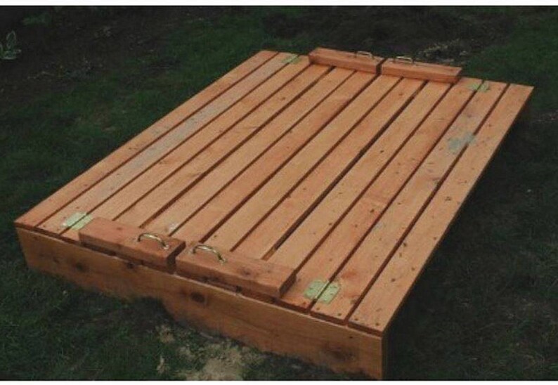 Plans to Build a Wood 4'x4' Covered Sandbox With Foldout Seats Easy
