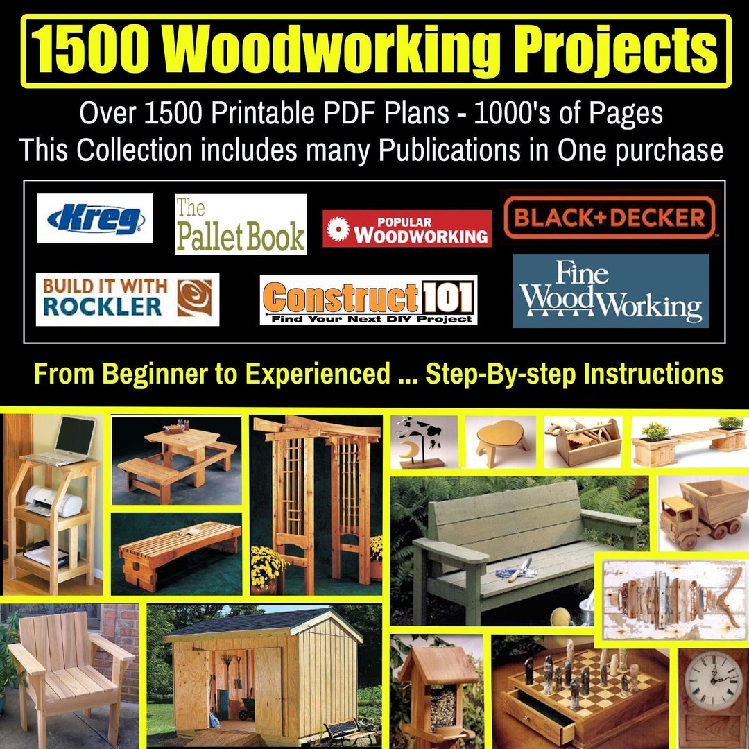 1500 Woodworking Plans, Huge Library 25 Books, Indoor & Outdoor Projects, Furniture, Garden, Patio, Sheds, DIY, Printable PDF on USB Drive - Etsy 1500-woodworking-plans-huge-library-25-books-indoor-outdoor-projects-furniture-garden-patio-sheds-diy-printable-pdf-on-usb-drive-etsy