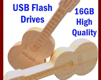 2 Wooden USB Flash Drives 16GB each (Maple & Bamboo 2Pack) Cute real wood 3.0