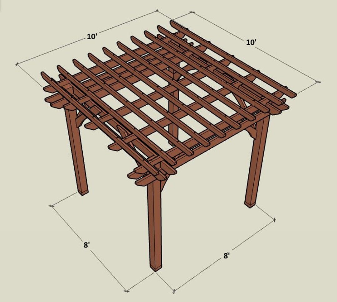 10 x10 pergola plans 10ft x 10ft diy build outside deck patio wood