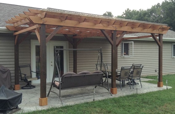 Covered Pergola Plans 12x24 Build Diy Outside Patio Wood - Patio Cover Building Plans