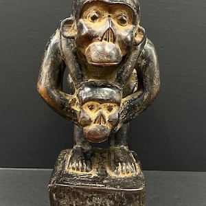 African Art Tribal Art Standbeeld aap Bulu
