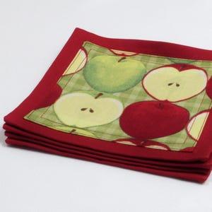 Fall Apple Fabric Coasters, Set of 4, hc81