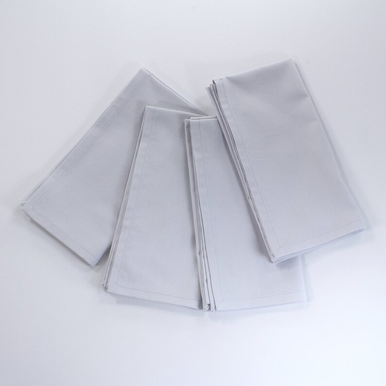 Light Gray Dinner Napkins, Neutral Solid Color, Cotton Fabric, 18x18