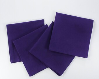 Royal Purple Fabric Lunch Napkins, 12x12 inches, set of 4