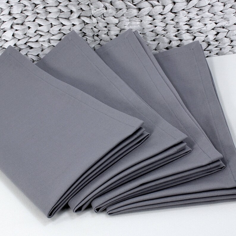 Medium Gray Cloth Dinner Napkins Cotton Fabric 18x18 Inches Etsy