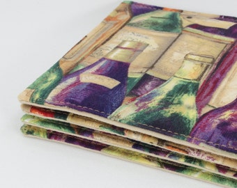 Wine Bottle Fabric Coasters With Waterproof Layer