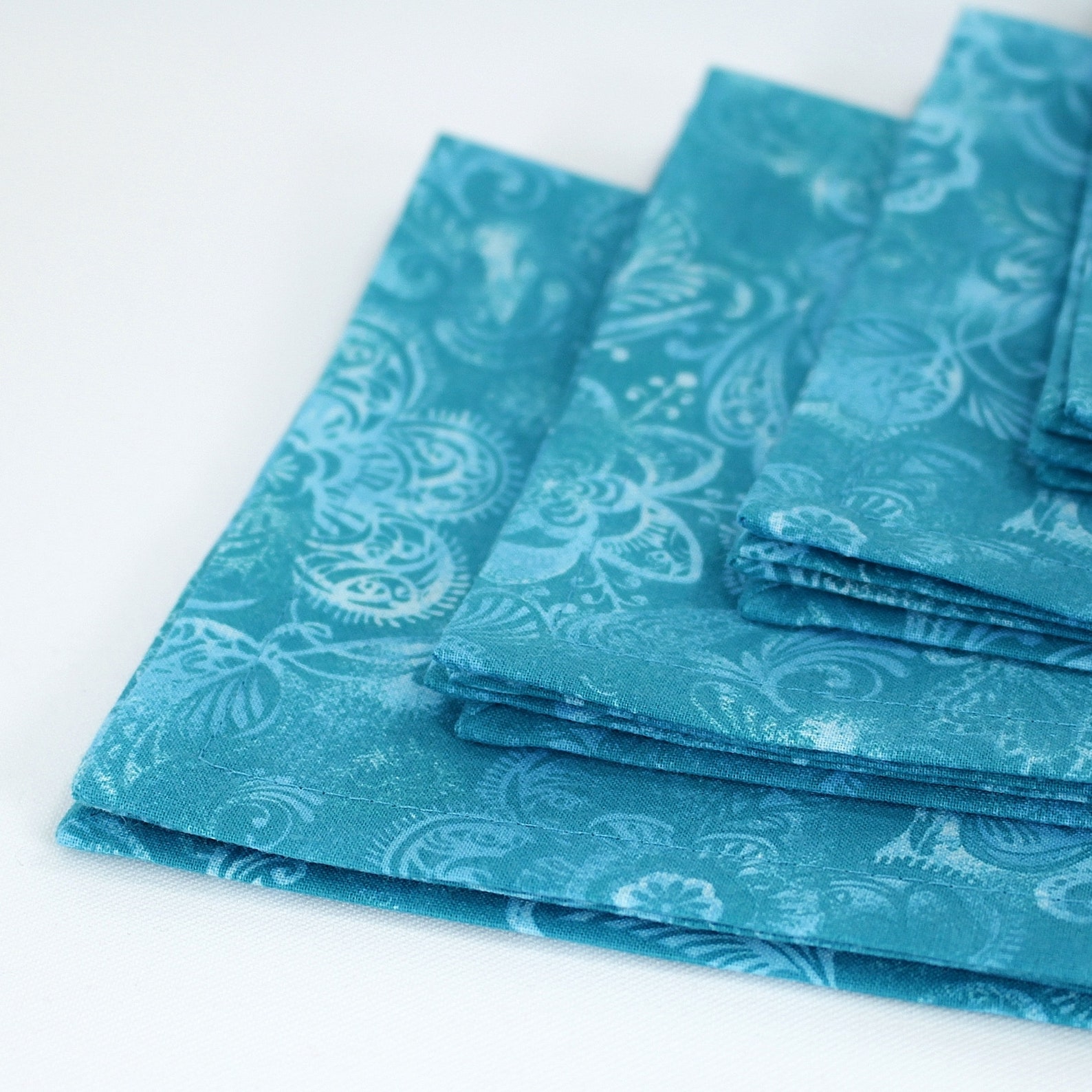 Turquoise Floral Cloth Napkins Tropical Vibes 12x12 Inches Etsy New