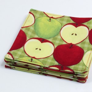 Apple Fabric Coasters, Set of 6, Size 5x5 Inches, hc80