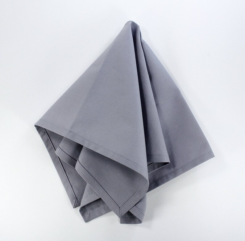 Medium gray cloth dinner napkins solid gray cotton fabric Etsy