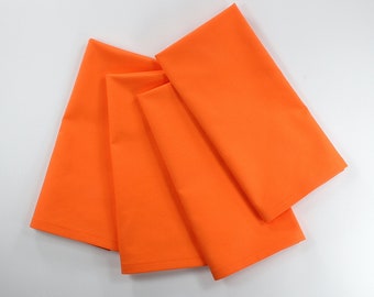Orange Cloth Dinner Napkins, 18x18 Inches, Set of 4