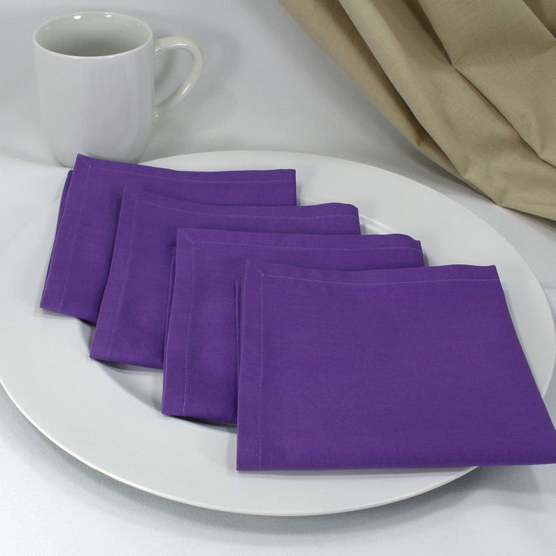 Medium Purple Cloth Napkins, 100 Cotton, 12x12 Inches, Set of 4 Etsy