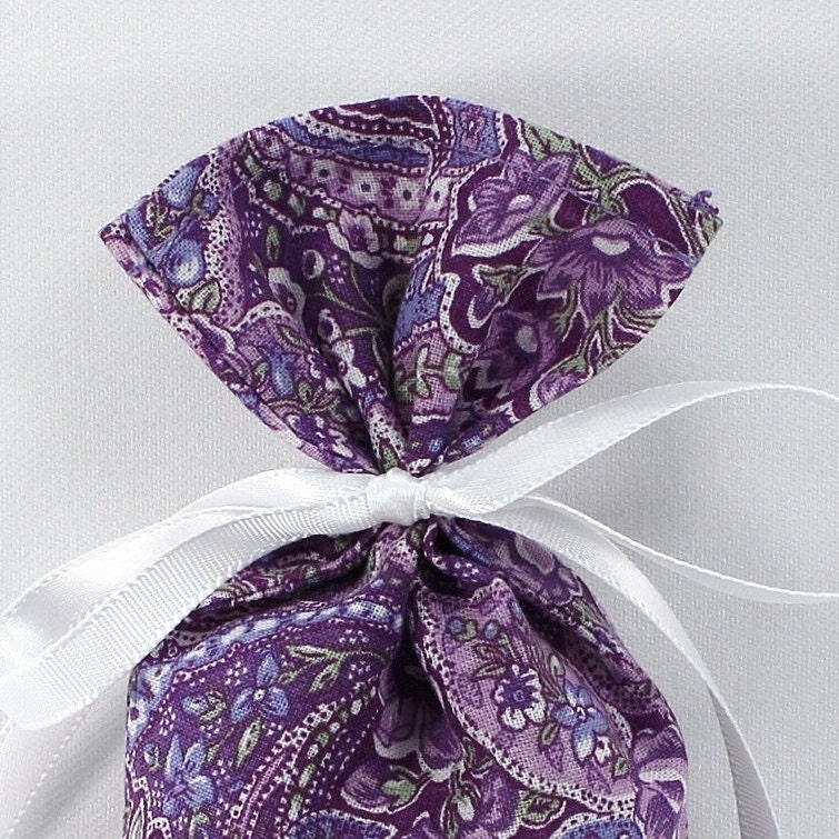 Purple Gift Bag Empty Paisley Sachet Fabric Gift Bag Etsy