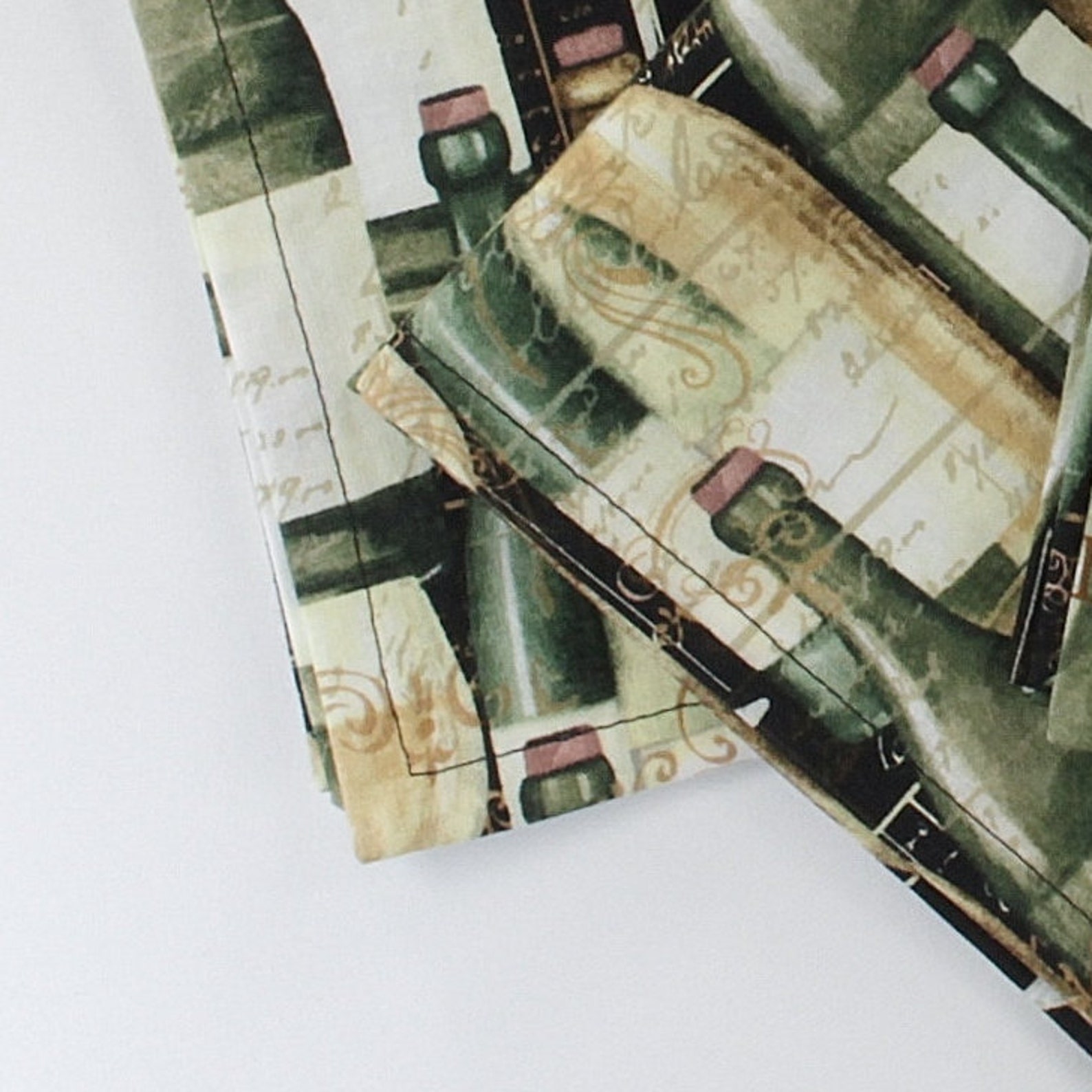 Wine Bottle Napkins Cotton Napkins Wine Theme Gift Wine Etsy