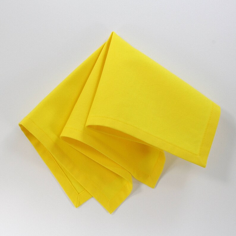 Lemon Yellow Napkins Picnic Napkins Yellow Cotton Napkin Etsy